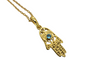 Blue Topaz Hamsa Pendant