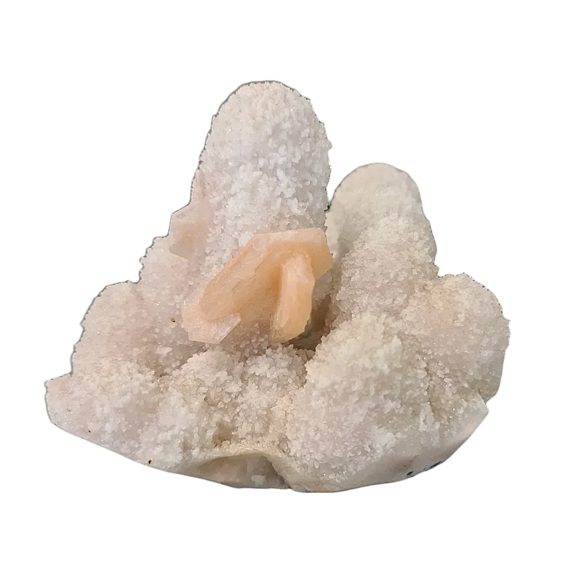 Stilbite on Quartz Stalactite