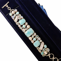 Larimar, Pearl, Moonstone & Topaz Bracelet