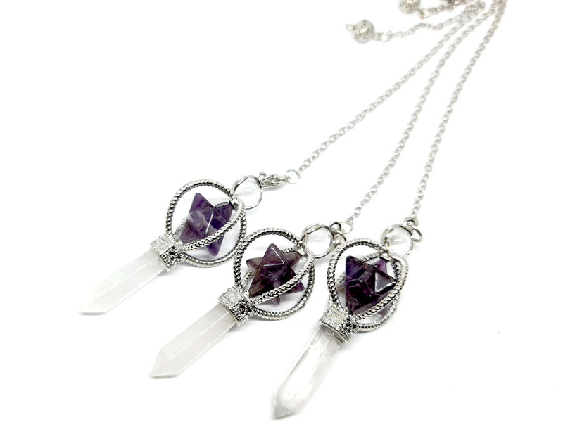 Amethyst Spinning Merkaba Pendulum
