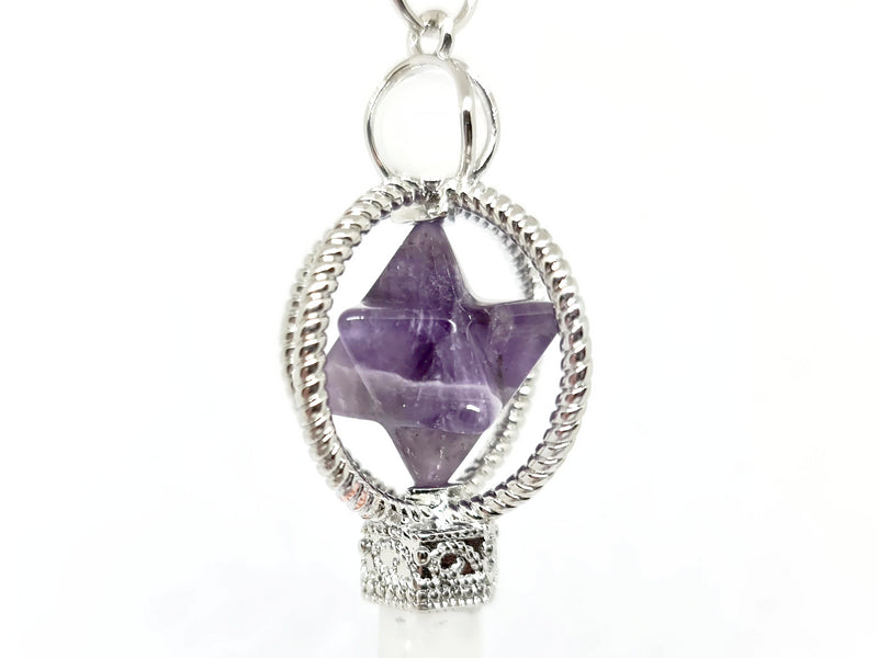 Amethyst Spinning Merkaba Pendulum