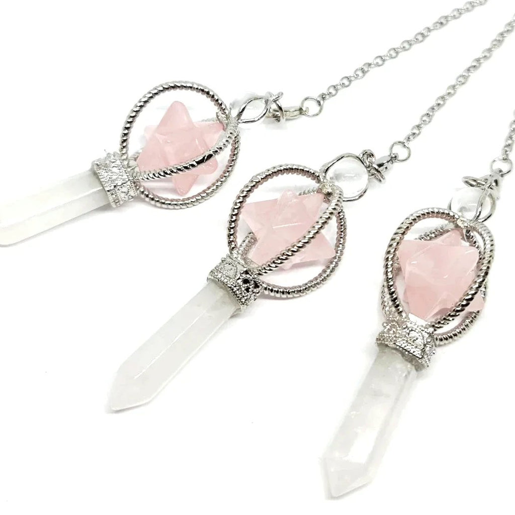 Rose Quartz Spinning Merkaba Pendulum