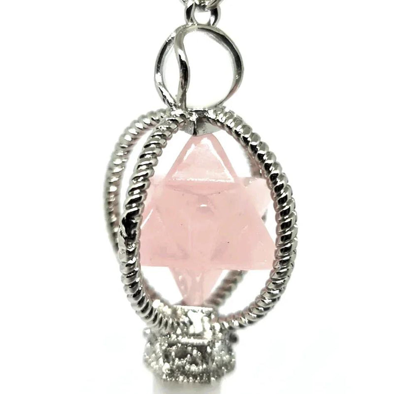 Rose Quartz Spinning Merkaba Pendulum