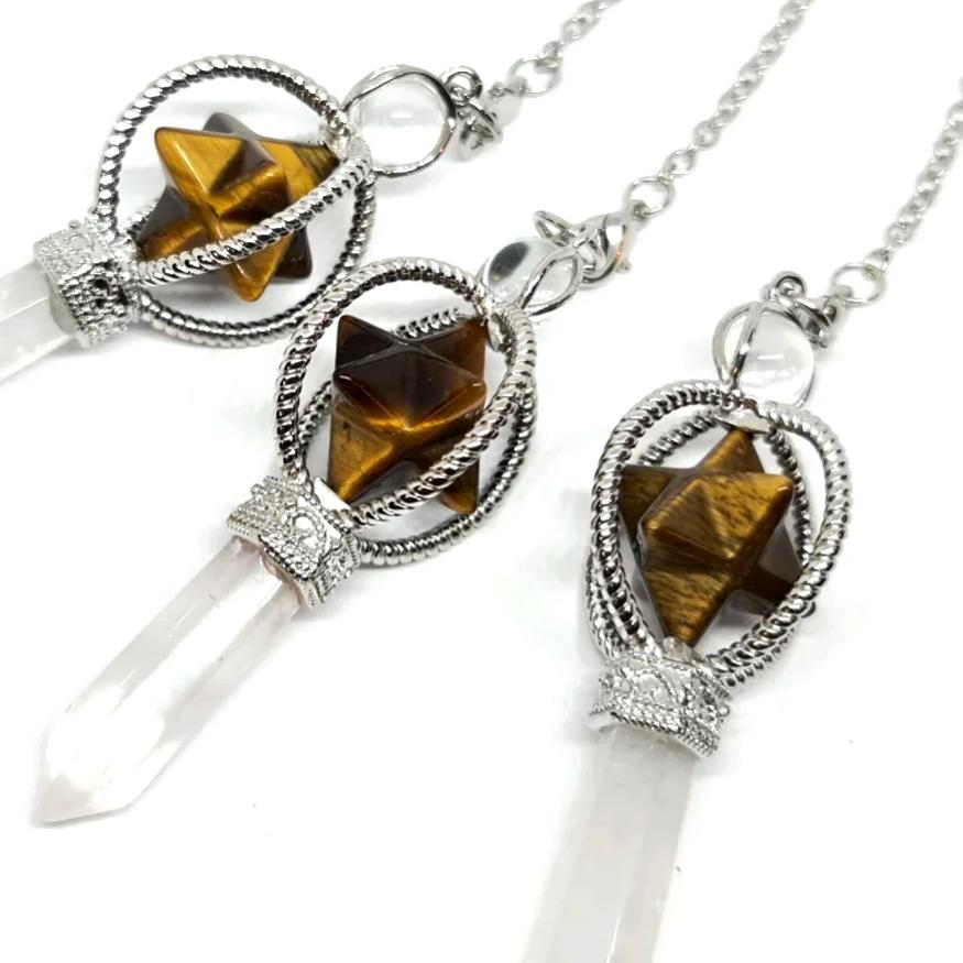 Tiger Eye Spinning Merkaba Pendulum