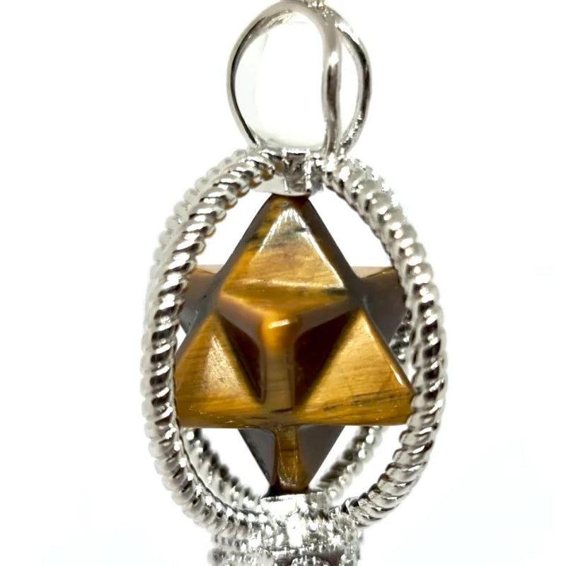 Tiger Eye Spinning Merkaba Pendulum