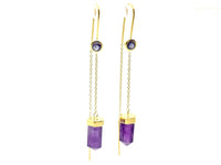 Iolite & Amethyst Thread Earrings