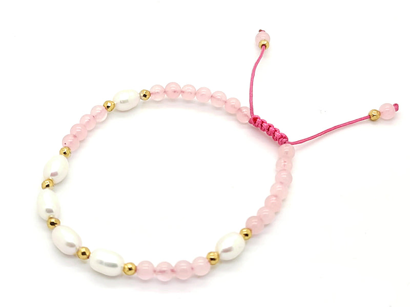 Gemstone & Pearl Macrame Bracelet