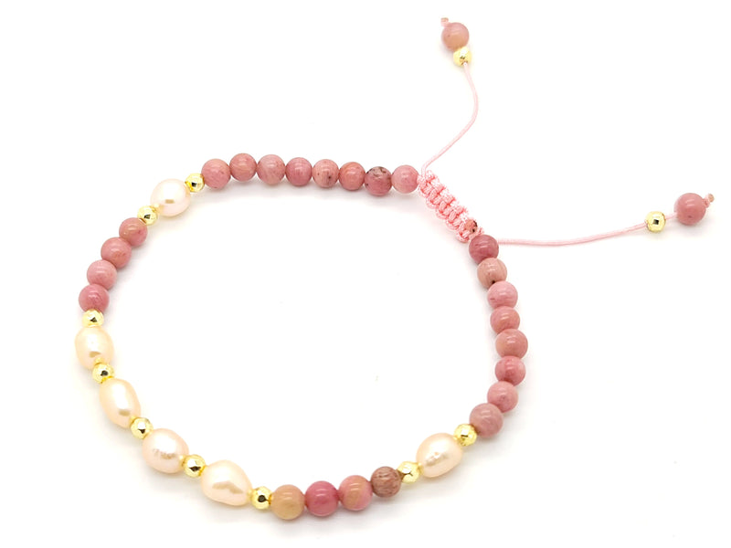 Gemstone & Pearl Macrame Bracelet